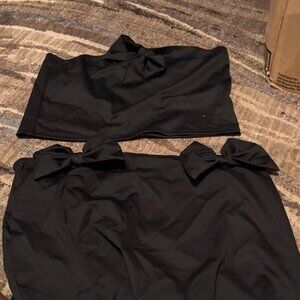 Elegant Black Bow Detail Skirt